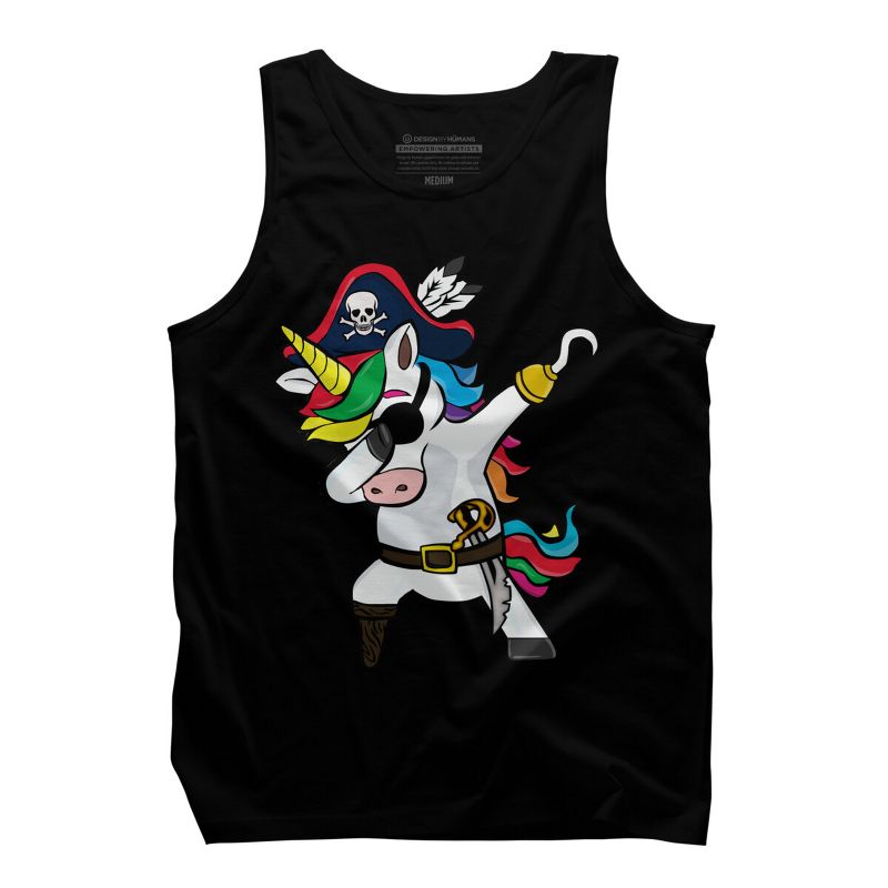 Men's Design By Humans Dabbing Dance Pirate Unicorn Gifts Funny Halloween Costume Gift By lukesstore Tank Top, 1 of 5