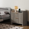 Boersma Fluted Nightstand Set of 2, 23" Modern Night Stand with Charging Station,Side Table with 2 Drawers,End Table with Storage,Farmhouse Sofa - 4 of 4