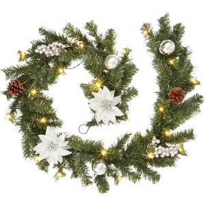 Christmas Garland for Mantle,6Ft Battery Operated Prelit Garland Christmas Decorations with 20 LED Lights - 1 of 4