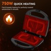 OSTBA Snailar ABS07 2-Slice Sandwich Maker, Non-Stick Triangle Plates, 750W, Indicator Lights, Cool Touch Handle, Easy to Clean & Store - 4 of 4