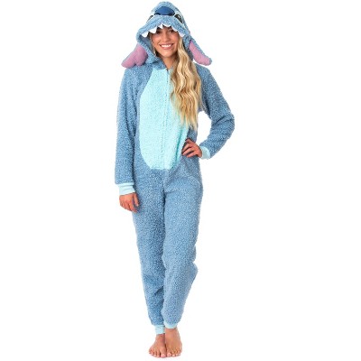 Women's Union Suit Disney Costume Onesie Plush Adult Pajama, Stitch, Size:  One Size 