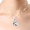 Hollywood Sensation Two Carat Halo Cubic Zirconia Pendant Necklace - 2 of 4