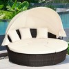 Tangkula Outdoor Patio Rattan Daybed Wicker Adjustable Cushioned Sofas - 3 of 4
