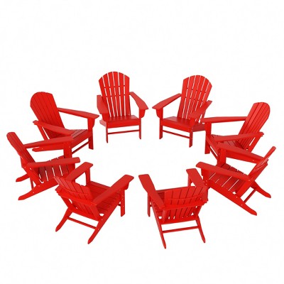 WestinTrends Dylan HDPE Outdoor Patio Adirondack Chair (Set of 8)