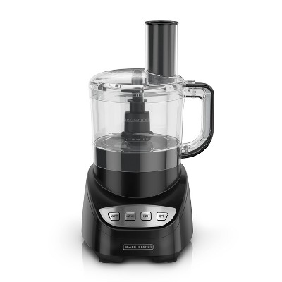 Black 8-Cup Food Processor with Stainless Steel Blade