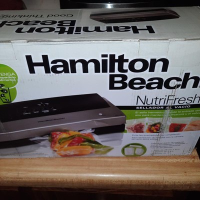 Hamilton Beach NutriFresh Black and Silver Food Vacuum Sealer with