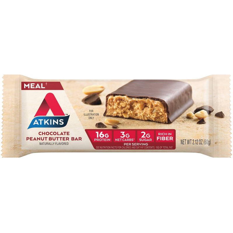 Atkins Chocolate Peanut Butter Meal Nutrition Bars, 5 of 8