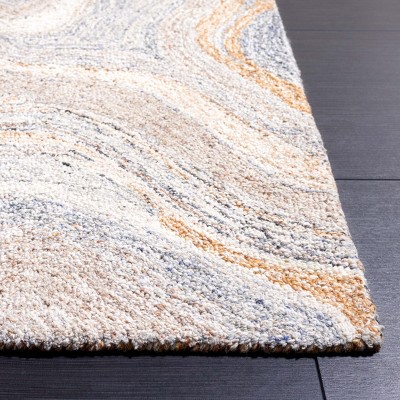 Gray Abstract Handmade Tufted Wool Area Rug 6' x 9'