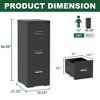 NicBex Locking File Cabinet with Drawers, Metal Space Saving Vertical Cabinet for Home & Office, Fits Letter/A4/Legal Files, Assembly Required, Black - 3 of 4