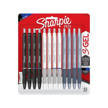 Sharpie Permanent Marker, Brush Tip, Assorted Color, Set of 12