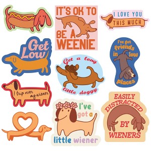 Dachshund Sticker Extra Large Stickers for Adults Funny Adhesives with Memes - Crazy Dog  For Dog Lovers Multi 10 Pieces - 1 of 4