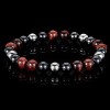 Crucible Men's Red Tigers Eye Stone with Onyx and Hematite Bead Stretch Bracelet (8mm) - 4 of 4