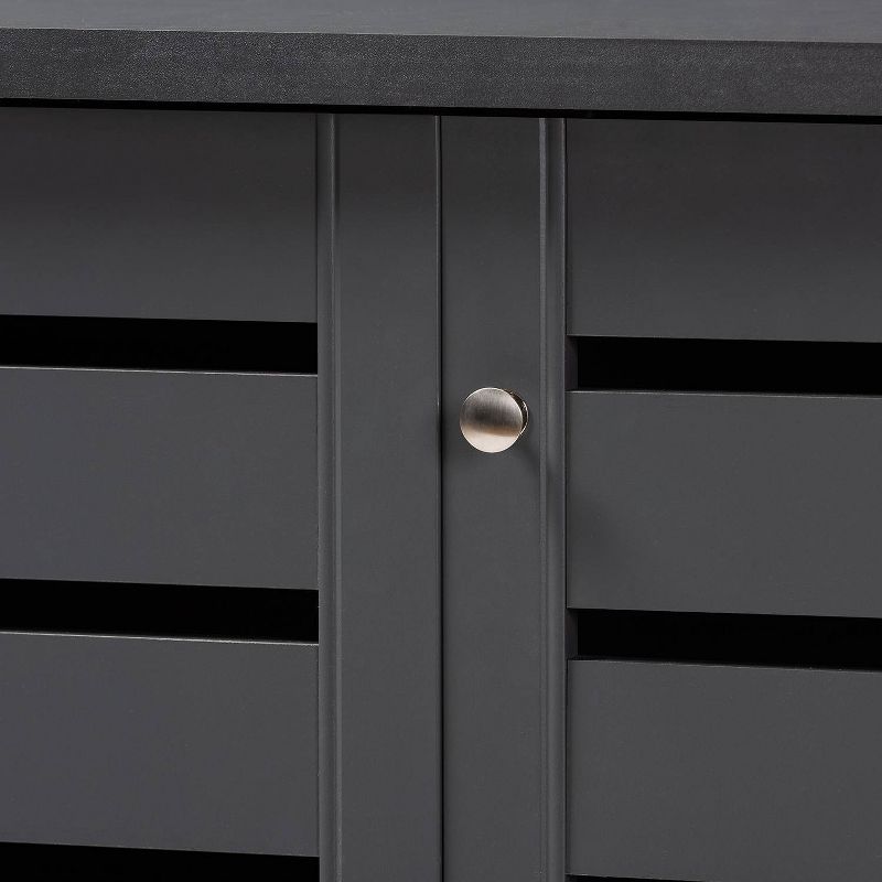 3 Door Adalwin Wooden Entryway Shoe Storage Cabinet Gray - Baxton Studio, 6 of 12