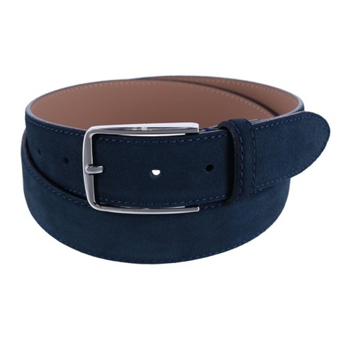 Ctm Men's Brushed Suede Italian Leather Belt, 42, Navy : Target