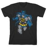 Batman Splatter Art Black T-shirt Toddler Boy to Youth Boy