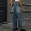 BLUEMING Barrel Jeans for Women Trendy High Waist Casual Wide Leg Baggy Stretch Denim Trouser Ankle Pants - 2 of 4