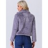 INSPIRE CHIC Women's Autumn Winter Cropped Notch Lapel Faux Fur Fluffy Jacket - 4 of 4