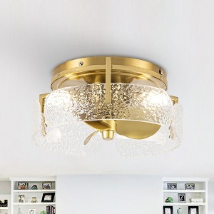 Parrot Uncle 12.7" Modern Gold Flush Mount Bladeless Ceiling Fan - 1 of 4