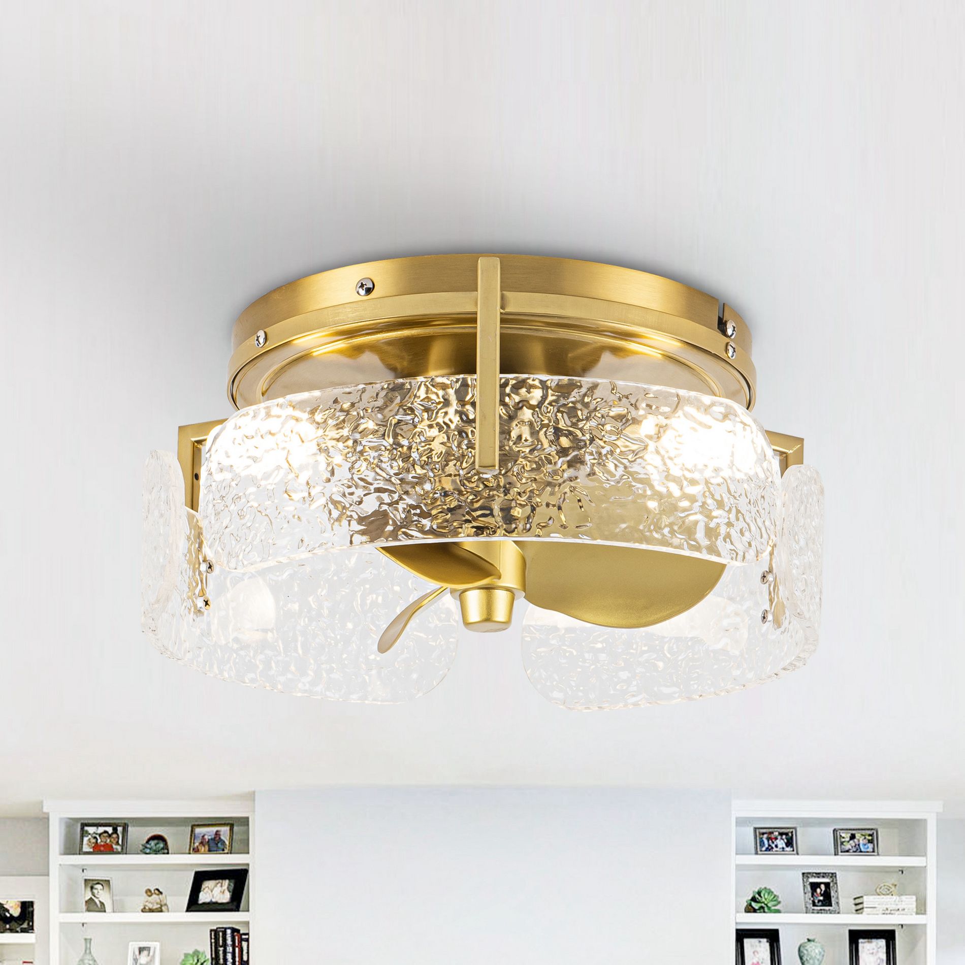 Parrot Uncle Modern Flush Mount Ceiling Fan for Bedroom, Kitchen or Office-LED Ceiling Fan Light