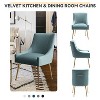 SEYNAR Modern Glam Boucle Pleated Velvet Dining Chair or Vanity Chair Set of 2 with Rear Handle - 4 of 4