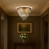 ALOADECOR Luxury Water Ripple Glass Flush Mount Modern Brass Frame Lighting Fixture for Dining Room Living Room and Kitchen Island - 2 of 4