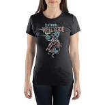 Batgirl Presents Hell Ride Women's Black T-Shirt Tee Shirt