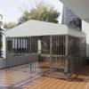 Dog Kennel, 8¡Á4¡Á6FT Large Heavy Duty Outdoor Metal Dog Cage - Weatherproof, Lock, Feeding Bowl & Waterproof Roof (All Breeds) - 2 of 4