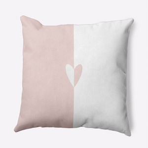 16"x16" Valentine's Day Modern Heart Square Throw Pillow Pale Pink - e by design - 1 of 4