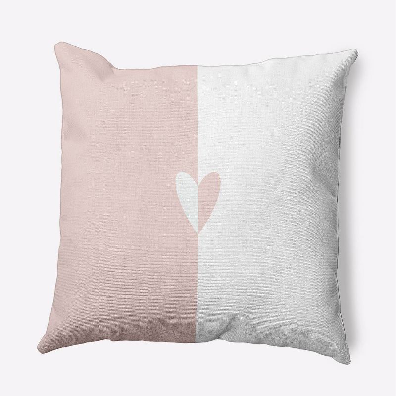 16&#34;x16&#34; Valentine&#39;s Day Modern Heart Square Throw Pillow Pale Pink - e by design, 1 of 7