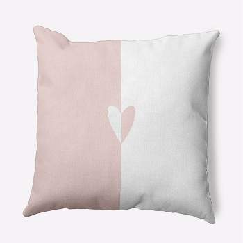16"x16" Valentine's Day Modern Heart Square Throw Pillow Pale Pink - e by design