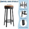360° Swivel Bar Stool Set of 2/4, PU Leather Upholstered Counter Height Bar Stool with Metal Footrests, Mid Century Modern Barstool - 4 of 4