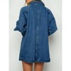 Imily Bela Womens Oversized Long Sleeve Denim Jacket Casual Zip Up Jean Coat with Pockets - 4 of 4