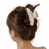 Anna-Kaci Floral Print Hair Claw Clip with Rhinestone Accents and Glossy Finish - Blue - 4 of 4