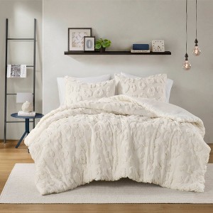 Racxily Animal Chenille Duvet Cover Set, Soft Textured Design with Button Closure - 1 of 4
