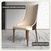 LeisureMod Elm Upholstered Dining Chair – High Back Side Chair with Ash Wood Legs and Curved Backrest for Kitchen and Dining Room Set of 4 - 4 of 4