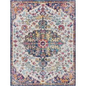Mark & Day Olivia 7'10"x10'3" Rectangle Woven Indoor Area Rugs Teal: Traditional Medallion, Stain-Resistant, Pet Friendly - 1 of 4
