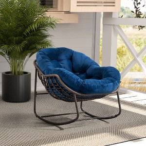 CAVINAS Rocking Chair Outdoor Rattan Glider Rocker Chair Accent Chair Reading Chair Comfy Chair - 1 of 4