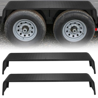 Trailer Fenders, 66" x 9.1" x 20" Steel Plate Tandem Axle Trailer Fenders, Heavy Duty Tandem Round Trailer Fenders,2PCS