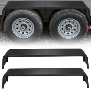 Trailer Fenders, 66" x 9.1" x 20" Steel Plate Tandem Axle Trailer Fenders, Heavy Duty Tandem Round Trailer Fenders,2PCS - 1 of 4