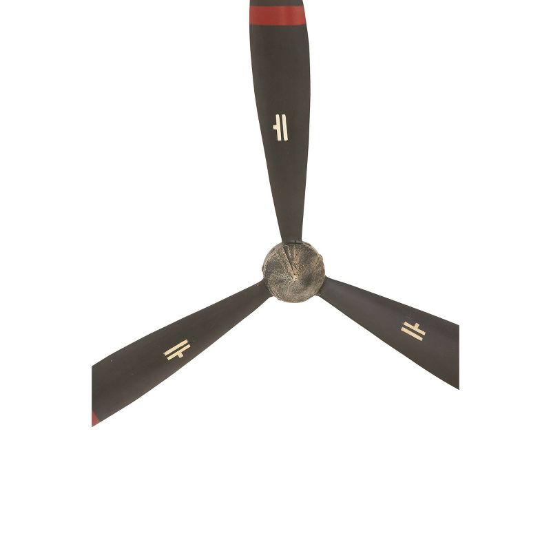 25&#34; x 22&#34; Metal Airplane Propeller 3 Blade Wall Decor with Aviation Detailing Black - Olivia &#38; May, 3 of 6