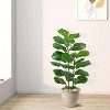 Artificial Fiddle Leaf Fig Tree Tropical Plant with Natural Wood Trunk Fiddle Leaf Fig Plant Artificial Tree for Home Decor Indoor Outdoor Office - 3 of 4