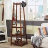 AZL1 Life Concept Garment Racks, 3-Tier Storage Coat Rack with Shelves and Hooks for Entryway Organization, Brown, 17"*17"*72" - 4 of 4