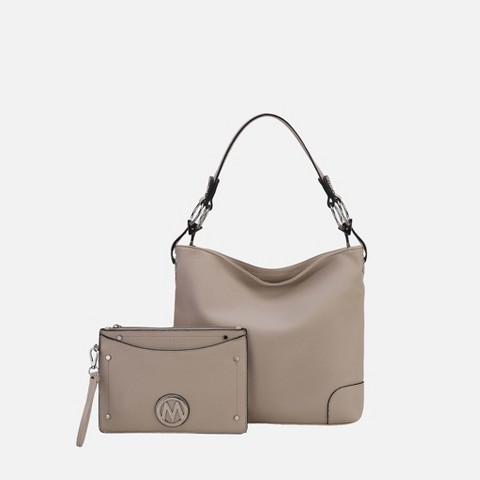 MKF Collection Hobo Shoulder Bag with Wristlet Set, Viviana | MKF Collection by Mia K - Taupe
