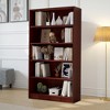 MAYEERTY Mahogany 5-Shelf Modern Wood Bookcase - 60-Inch Tall, for Bedroom, Living Room & Manga Library - 3 of 4