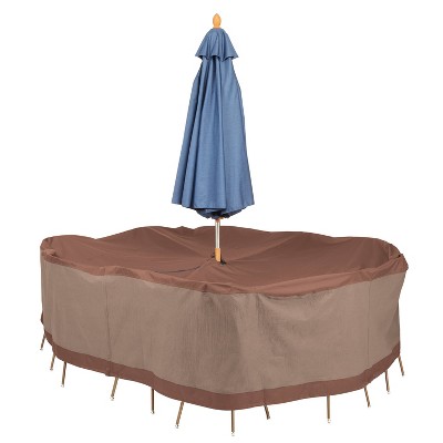 88" Ultimate Rectangular/Oval Table and Chair Set Cover with Umbrella Hole - Duck Covers
