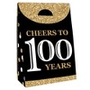 Big Dot of Happiness Adult 100th Birthday - Gold - Birthday Gift Favor Bags - Party Goodie Boxes - Set of 12 - 3 of 4