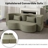 75'' Memory Foam Faux Fur 2-in-1 Foldable Boneless Sofa Bed with 2 Pillows - 2 of 4