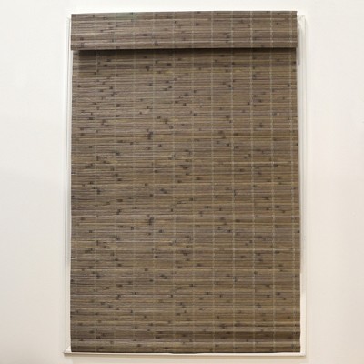 Radiance Brooklyn 27-in Cordless Driftwood Bamboo Roman Shade