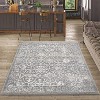 Vintage Rug Light Grey Oriental Floral Door Mat Medallion Small Carpet Traditional Accent for Entrance Living Room Kitchen - 3 of 4