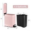 LunaLulinlk Pink Stainless Steel 1.6 Gallon Bathroom Trash Can with Lid, Small Trash Can - 2 of 4